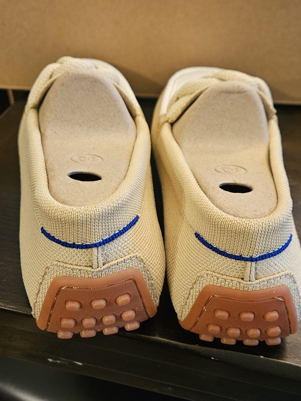 Rothy's The Braid Driver Loafers in Cappuccino with Pink Insole - Picture 5 of 6